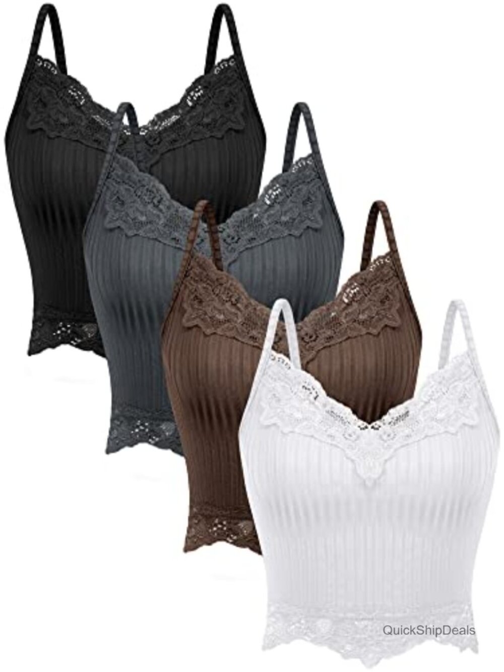 Women Y2K Lace Patchwork Crop Tank Top Cami Sleeveless